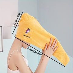 Embroidered Coral Fleece Hair Towel Cap