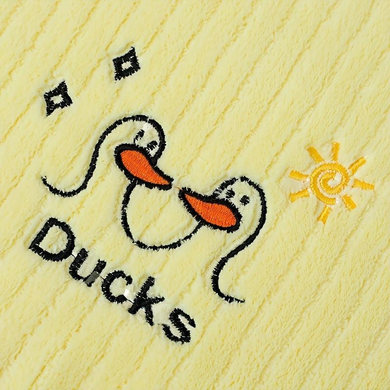 Cartoon Duck Embroidered Bath Towel Soft Skin-friendly Absorbent Towel