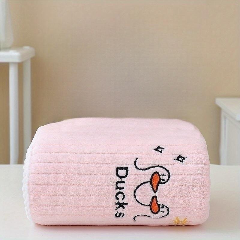 Cartoon Duck Embroidered Bath Towel Soft Skin-friendly Absorbent Towel