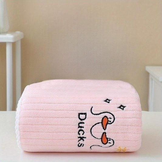 Cartoon Duck Embroidered Bath Towel Soft Skin-friendly Absorbent Towel
