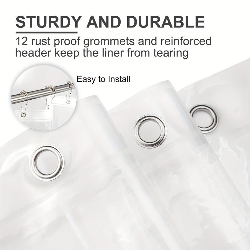 Clear Waterproof PEVA Shower Curtain Liner with Magnets