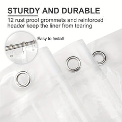 Clear Waterproof PEVA Shower Curtain Liner with Magnets