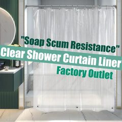 Clear Waterproof PEVA Shower Curtain Liner with Magnets