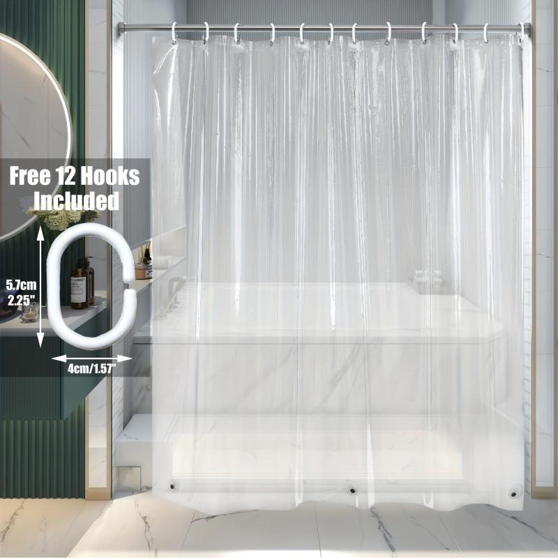 Clear Waterproof PEVA Shower Curtain Liner with Magnets