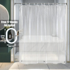 Clear Waterproof PEVA Shower Curtain Liner with Magnets