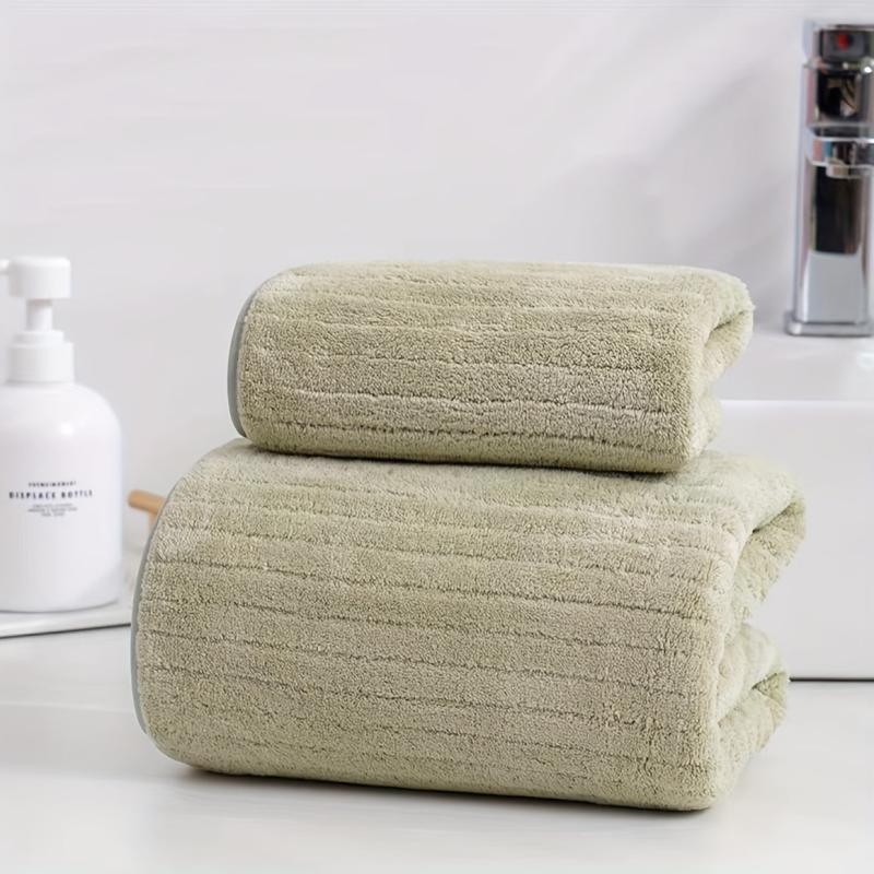 2pcs Microfiber Towel Set Quick Dry Soft Hand Towel Bath Towel Absorbent Towels