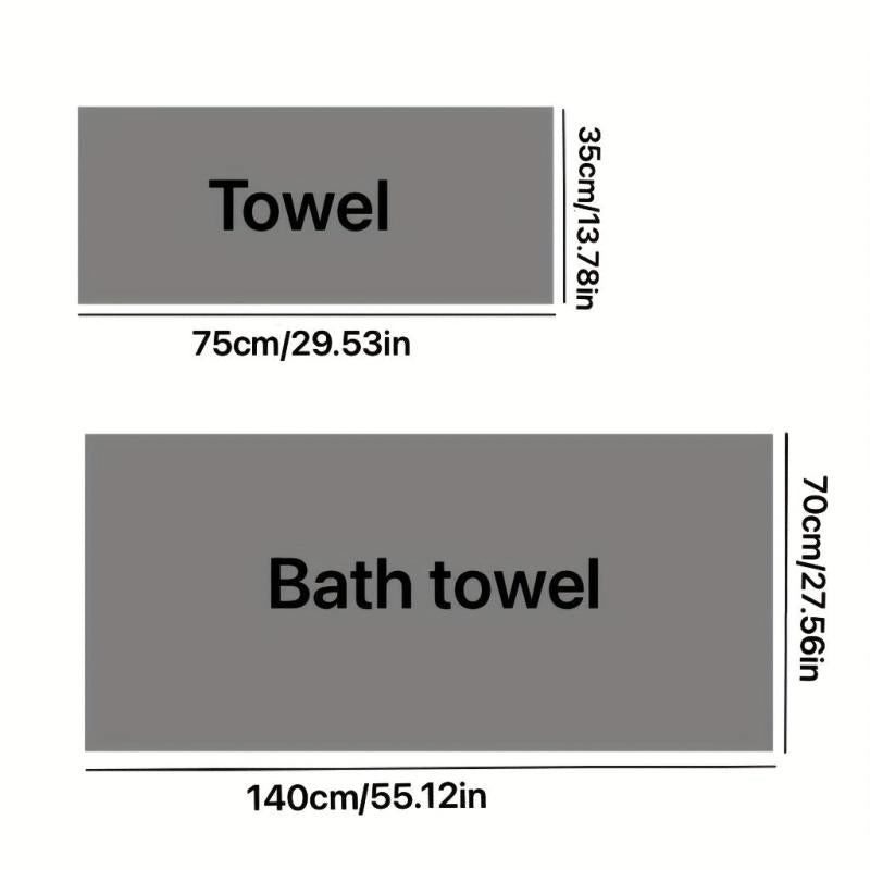2pcs Microfiber Towel Set Quick Dry Soft Hand Towel Bath Towel Absorbent Towels
