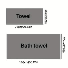 2pcs Microfiber Towel Set Quick Dry Soft Hand Towel Bath Towel Absorbent Towels