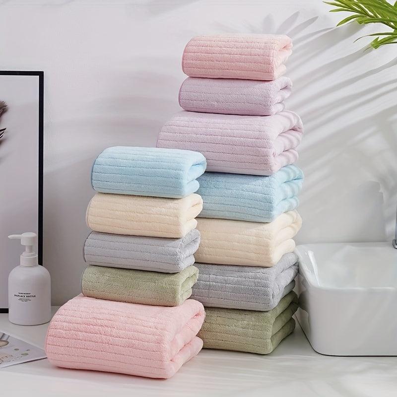 2pcs Microfiber Towel Set Quick Dry Soft Hand Towel Bath Towel Absorbent Towels