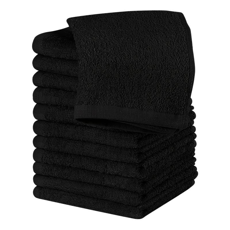 12pc Cotton Wash Cloth Set 30 X 30 Square Absorbent & Soft Touch Towel