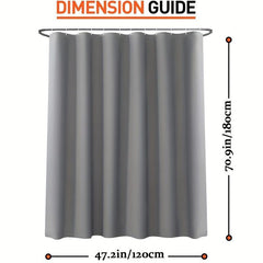 Gray PEVA Vinyl Shower Curtain Lining with Hooks