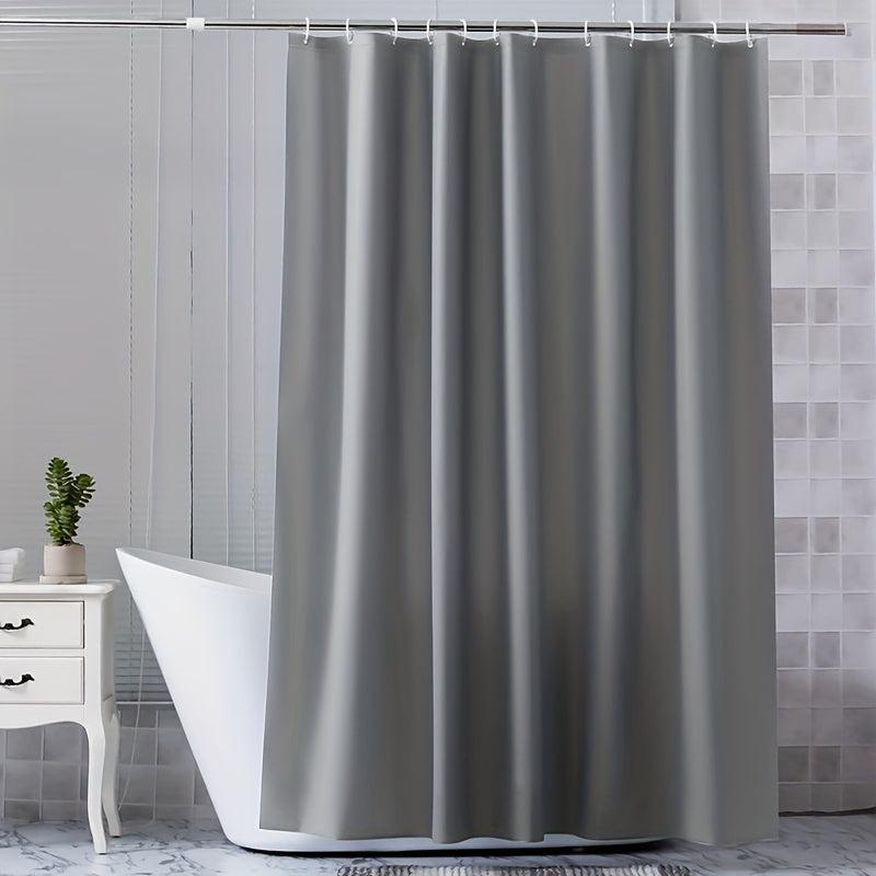 Gray PEVA Vinyl Shower Curtain Lining with Hooks