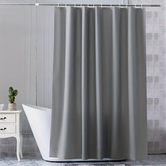 Gray PEVA Vinyl Shower Curtain Lining with Hooks