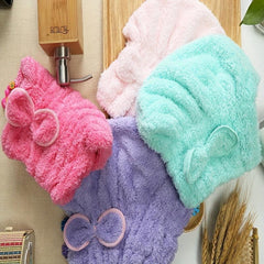 Coral Fleece Hair Drying Cap Absorbent Shower Cap