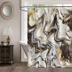 Abstract Modern Shower Curtain Waterproof Fabric