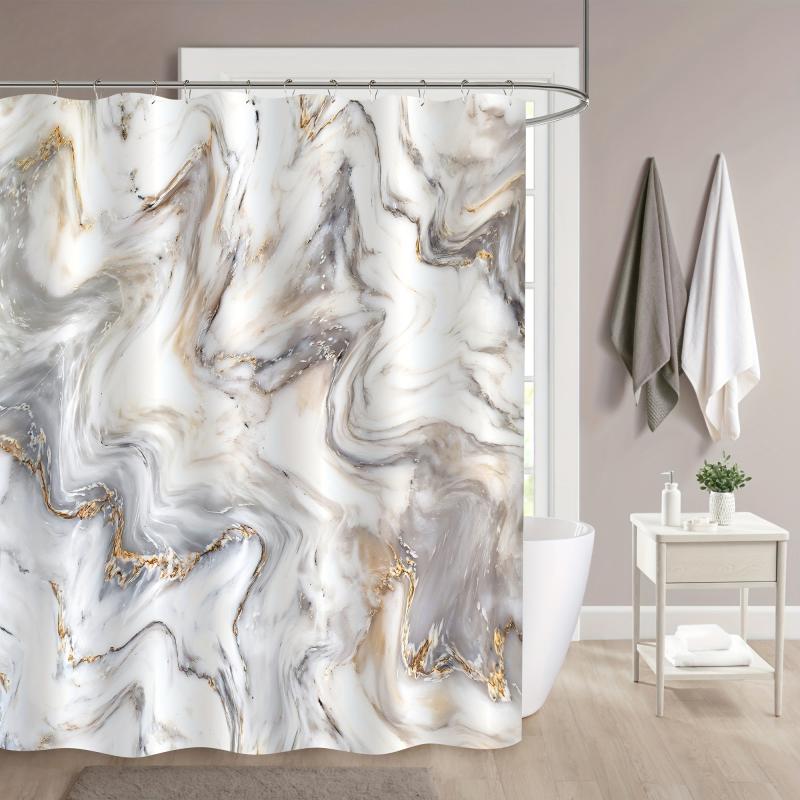 Abstract Modern Shower Curtain Waterproof Fabric