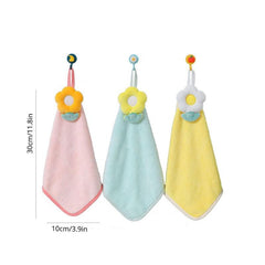 Coral Fleece Fingertip Towel Flower Pattern Absorbent Soft Towel