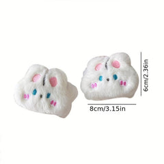2pcs Rabbit Hair Soft Wrist Washband Set for Makeup & Spa