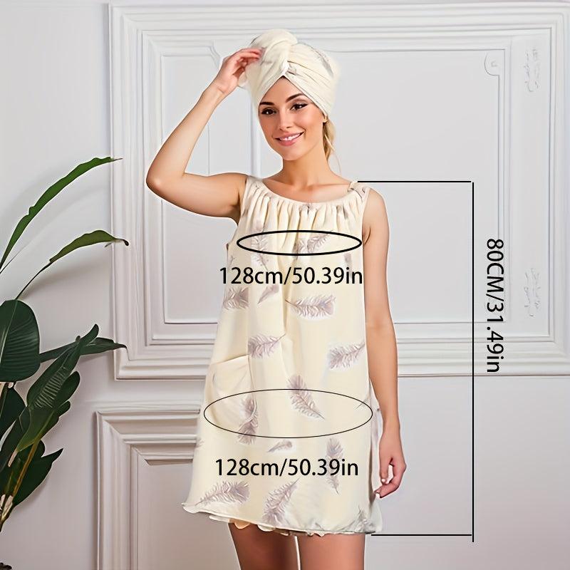 Women's Soft Bath Skirt with Pocket, Water Absorption, Bath Wrap