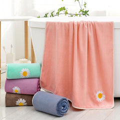 Flower Pattern Microfiber Bath Towel Soft Absorbent Beach Towel B