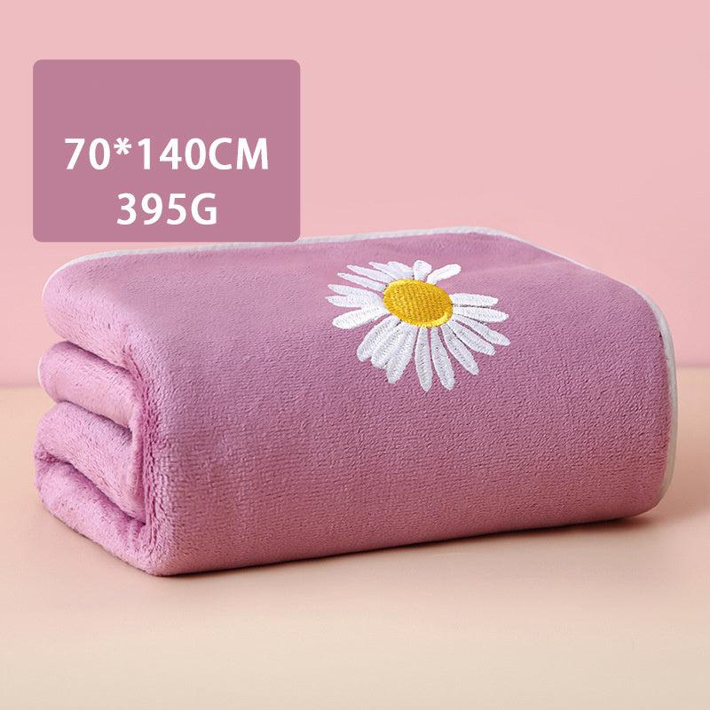 Flower Pattern Microfiber Bath Towel Soft Absorbent Beach Towel B