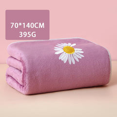 Flower Pattern Microfiber Bath Towel Soft Absorbent Beach Towel B