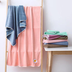 Flower Pattern Microfiber Bath Towel Soft Absorbent Beach Towel B