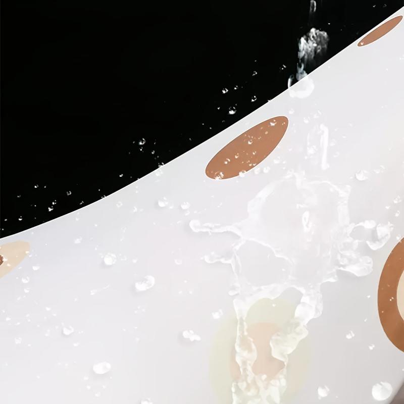 Coffee Circle Shower Curtain Waterproof with Metal Hole and Plastic Hooks