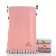 Leaf Embroidered Hand Towel Soft Face Towel