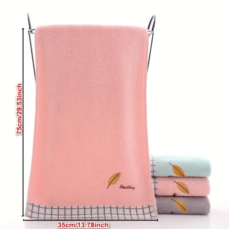 Leaf Embroidered Hand Towel Soft Face Towel
