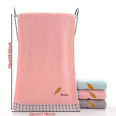 Leaf Embroidered Hand Towel Soft Face Towel