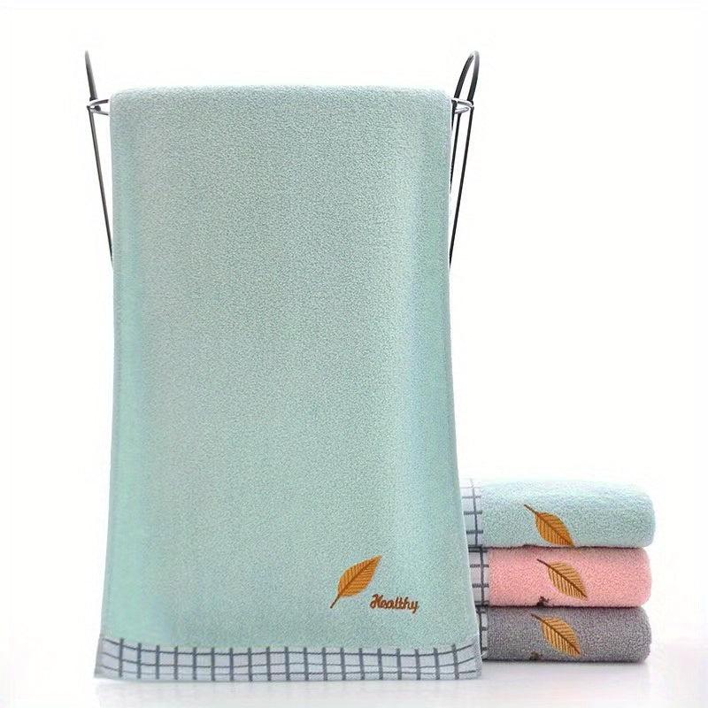 Leaf Embroidered Hand Towel Soft Face Towel