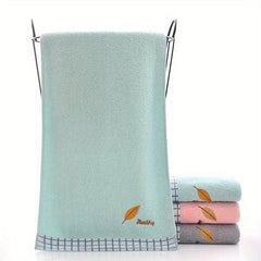 Leaf Embroidered Hand Towel Soft Face Towel