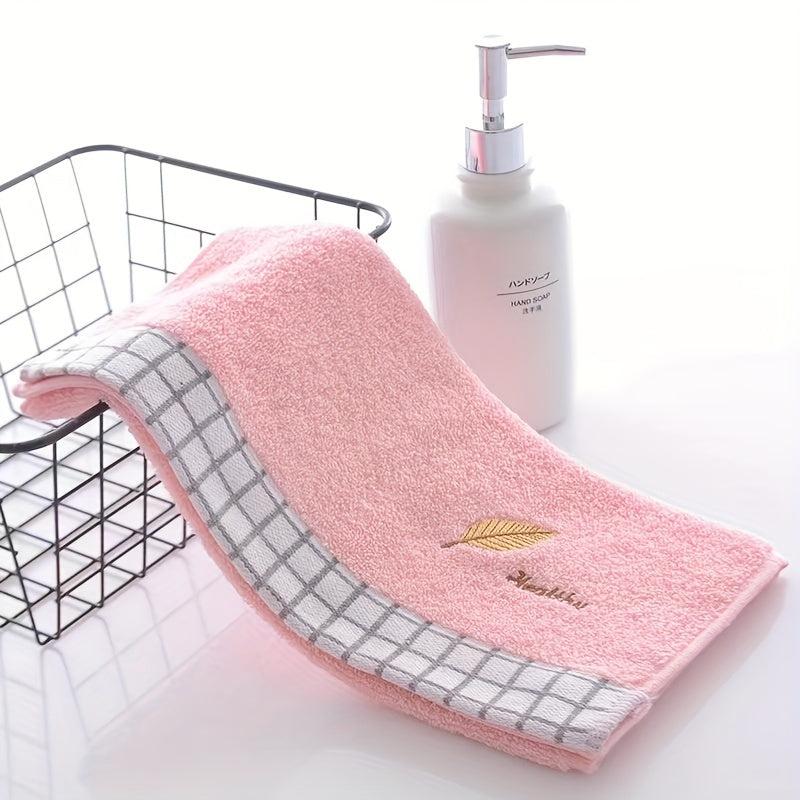 Leaf Embroidered Hand Towel Soft Face Towel