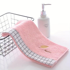 Leaf Embroidered Hand Towel Soft Face Towel