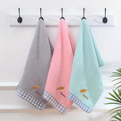 Leaf Embroidered Hand Towel Soft Face Towel