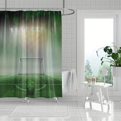 Soccer Field Shower Curtain Waterproof Bathroom Decor Curtain