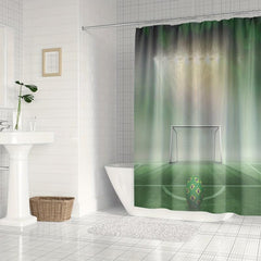 Soccer Field Shower Curtain Waterproof Bathroom Decor Curtain