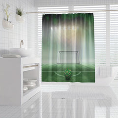 Soccer Field Shower Curtain Waterproof Bathroom Decor Curtain