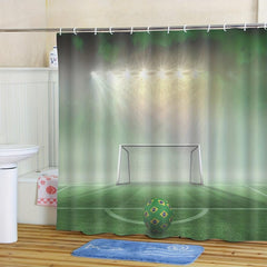 Soccer Field Shower Curtain Waterproof Bathroom Decor Curtain
