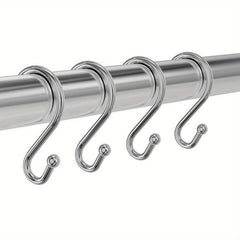 12pcs Nickel Shower Curtain Hooks Rust Proof Shower Curtain Rings Silver