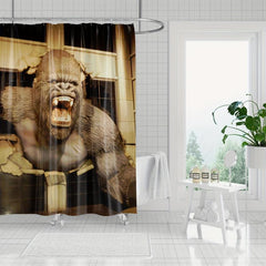 Orangutan Shower Curtain With 12 Hooks Animal Print Waterproof Durable Bath Curt