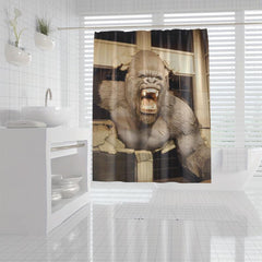 Orangutan Shower Curtain With 12 Hooks Animal Print Waterproof Durable Bath Curt