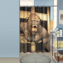 Orangutan Shower Curtain With 12 Hooks Animal Print Waterproof Durable Bath Curt