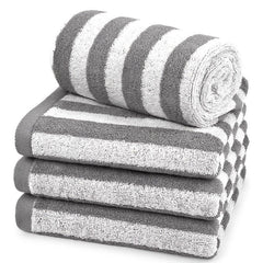 3pcs Striped Pattern Hand Towel Soft Skin-friendly Face Towel