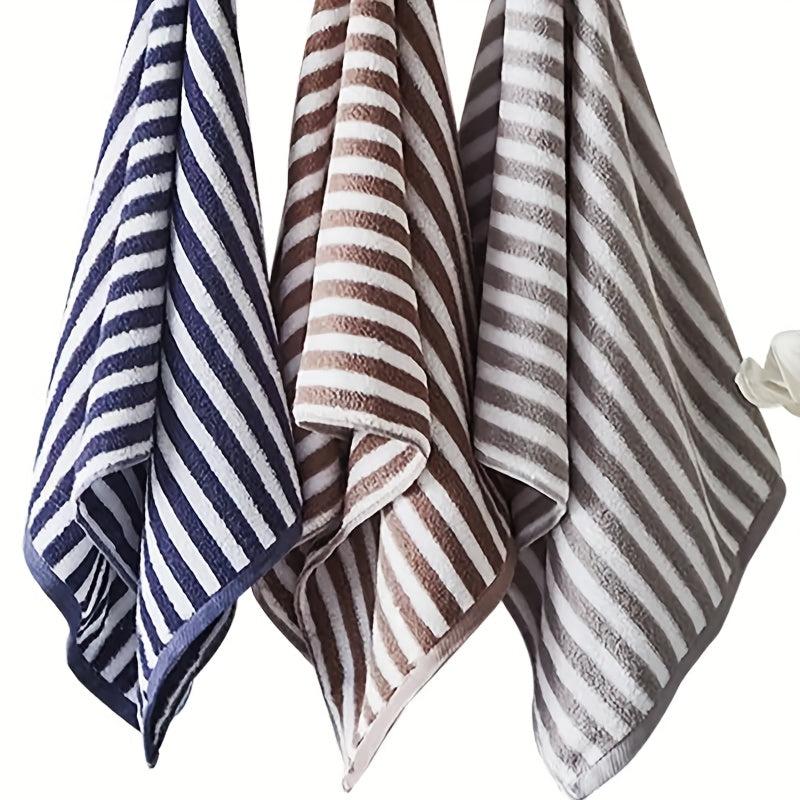 3pcs Striped Pattern Hand Towel Soft Skin-friendly Face Towel