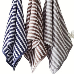 3pcs Striped Pattern Hand Towel Soft Skin-friendly Face Towel