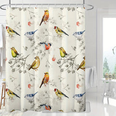 Bird Pattern Shower Curtain Waterproof Mildew Proof Bath Curtain