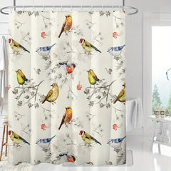 Bird Pattern Shower Curtain Waterproof Mildew Proof Bath Curtain