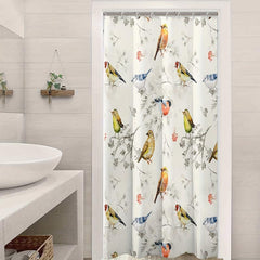 Bird Pattern Shower Curtain Waterproof Mildew Proof Bath Curtain